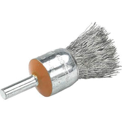 WALTER Surface Technologies - 3/4" Brush Diam, Crimped, End Brush - 1/4" Diam Shank, 25,000 Max RPM - Exact Tool & Supply