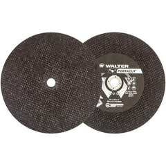 WALTER Surface Technologies - 12" 24 Grit Aluminum Oxide Cutoff Wheel - 1/8" Thick, 1" Arbor, 6,300 Max RPM, Use with Electric & Gas Powered Saws - Exact Tool & Supply