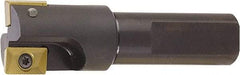 Kyocera - 3/4" Cut Diam, 0.37" Max Depth of Cut, 3/4" Shank Diam, 3.03" OAL, Indexable Square Shoulder End Mill - XPMT 0902 Inserts, Weldon Shank, 90° Lead Angle - Exact Tool & Supply