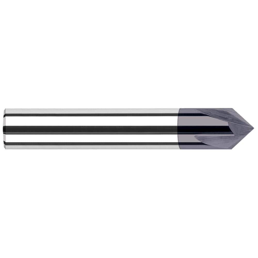 Harvey Tool - 1/8" Diam 50°/130° 2-Flute Single End Solid Carbide Chamfer Mill - Exact Tool & Supply