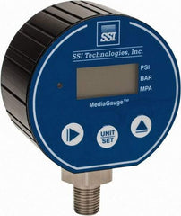 SSI Technologies - 3" Dial, 1/4 Thread, 0-100 Scale Range, Pressure Gauge - Lower Connection Mount, Accurate to 0.0025% of Scale - Exact Tool & Supply