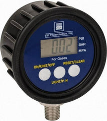 SSI Technologies - 2-1/2" Dial, 1/4 Thread, 0-100 Scale Range, Pressure Gauge - Lower Connection Mount, Accurate to 1% of Scale - Exact Tool & Supply