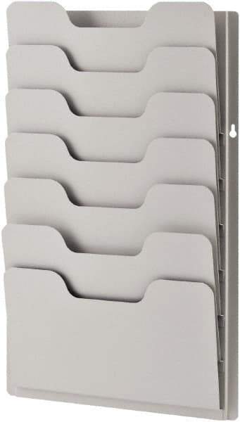 Sandusky Atlantic - 13-3/8" Wide x 2" Deep x 21-5/8" High, 7 Compartments, Steel Data Racks - Platinum, 12-5/8" Compartment Width x 3/4" Compartment Depth x 6-3/4" Compartment Height - Exact Tool & Supply