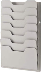 Sandusky Atlantic - 13-3/8" Wide x 2" Deep x 21-5/8" High, 7 Compartments, Steel Data Racks - Platinum, 12-5/8" Compartment Width x 3/4" Compartment Depth x 6-3/4" Compartment Height - Exact Tool & Supply