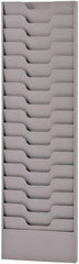 Sandusky Atlantic - 13-9/16" Wide x 2-3/16" Deep x 45-5/8" High, 16 Compartments, Steel Literature Holder - Platinum, 12-5/8" Compartment Width x 3/4" Compartment Depth x 6-3/4" Compartment Height - Exact Tool & Supply