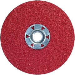 Norton - 4-1/2" Diam 5/8-11 Threaded Hole 60 Grit Fiber Disc - Ceramic Alumina, 11,000 Max RPM - Exact Tool & Supply