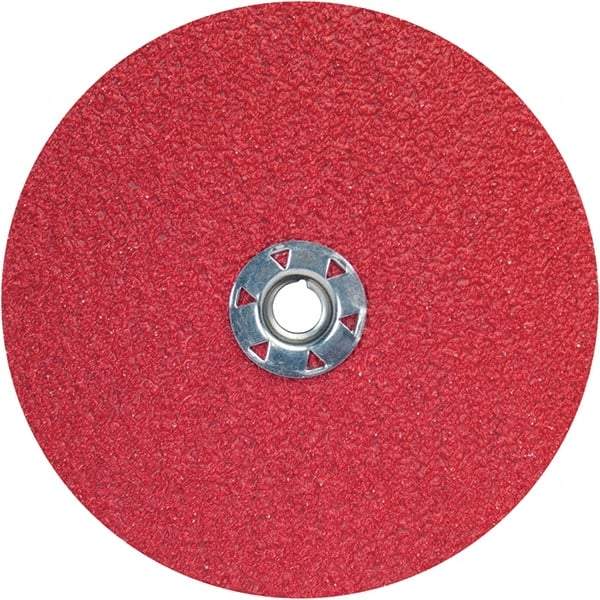 Norton - 7" Diam 5/8-11 Threaded Hole 50 Grit Fiber Disc - Ceramic Alumina, 8,600 Max RPM - Exact Tool & Supply