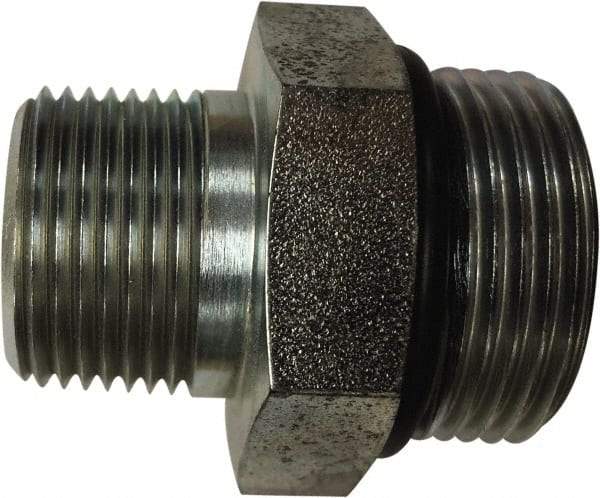 Parker - 1-5/16 - 12 x 1 Male Thread, Stainless Steel Industrial Pipe Hex Nipple - Male SAE-ORB x Male NPTF, 5,400 psi - Exact Tool & Supply