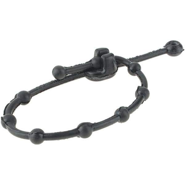 Interstate - 8" Long Black Rubber Standard Cable Tie - 10 Lb Tensile Strength, 2" Max Bundle Diam - Exact Tool & Supply