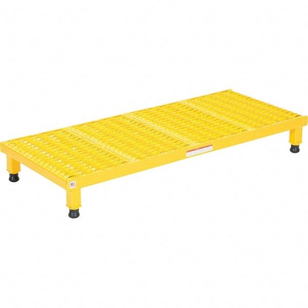 Vestil - 5" High x 19" Wide x 48" Deep, Yellow Step Stand - Steel, 500 Lb Capacity - Exact Tool & Supply