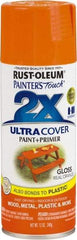 Rust-Oleum - Real Orange, Gloss, Enamel Spray Paint - 8 Sq Ft per Can, 12 oz Container, Use on Multipurpose - Exact Tool & Supply