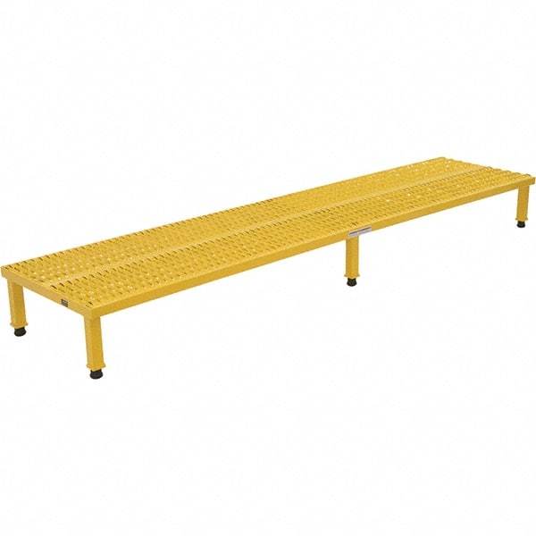 Vestil - 9" High x 24" Wide x 96" Deep, Yellow Step Stand - Steel, 500 Lb Capacity - Exact Tool & Supply