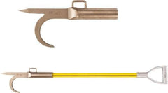 Ampco - 3 Lb Head Pike Pole with Hook - 48" OAL, 33" Long Handle, Fiberglass Straight Handle, 15" Long Head - Exact Tool & Supply