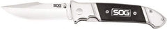 SOG Specialty Knives - 3-19/64" Blade, 7.8" OAL, Straight Clip Point Folding Knife - 4-1/2" Closed Length, G-10, 1 Blade, 1 Edge - Exact Tool & Supply