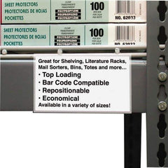 C-LINE - 5" Wide, Open Shelving Accessory/Component - Plastic, Clear Plastic Finish, 3" Long - Exact Tool & Supply