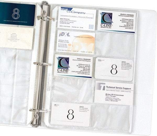 C-LINE - 10 Piece Clear Business Card/ID Protectors - 11-1/4" High x 8-1/8" Wide - Exact Tool & Supply