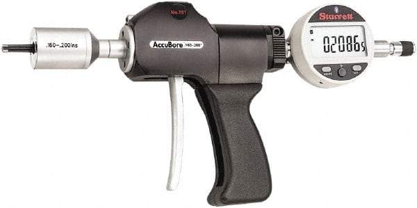 Starrett - Electronic Bore Gages Type: Pistol Grip Electronic Bore Gage Minimum Measurement (Decimal Inch): 0.1600 - Exact Tool & Supply