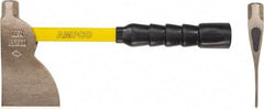 Ampco - 1-1/2 Lb Head Nonsparking Hatchet - 14" OAL, 4" Long Blade, 14" Long Handle, Fiberglass Cushion Grip Handle, 7" Long Head - Exact Tool & Supply