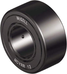 McGill - 8mm Bore, 24mm Roller Diam x 14mm Width, Steel Crowned Sealed Yoke Roller - 1,279 Lb Dynamic Load Capacity, 15mm Overall Width - Exact Tool & Supply