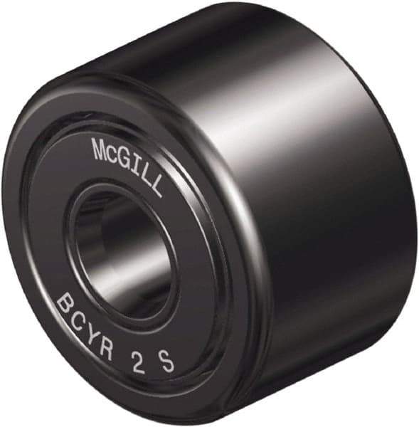 McGill - 3/8" Bore, 1-1/4" Roller Diam x 3/4" Roller Width, Steel Sealed Self-Lubricating Yoke Cam Follower with Nonmetallic Bushing - 0.81" Overall Width - Exact Tool & Supply