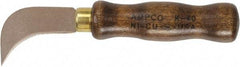 Ampco - 4-9/16" Long Blade, Nickel-Tin-Aluminum Alloy, Hooked, Linoleum Knife - 7-1/2" OAL - Exact Tool & Supply