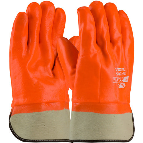‎58-7305 Coated Supported Gloves - Supported PVC - Foam Lined - HV Orange - Smooth - SC - Exact Tool & Supply