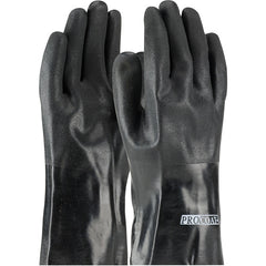 ‎58-8030DD Coated Supported Gloves - ProCoat - Supported PVC - Jersey Lined - Black - Rough Acid Fnsh - 12 Inch - Exact Tool & Supply