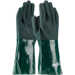 ‎58-8035DD Coated Supported Gloves - ProCoat - Supported PVC - Jersey Lined - Green - Rough Acid Fnsh - 14 Inch - Exact Tool & Supply