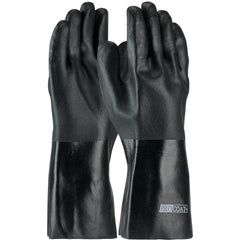 ‎58-8040DD Coated Supported Gloves - ProCoat - Supported PVC - Jersey Lined - Black - Rough Acid Fnsh - 14 Inch - Exact Tool & Supply