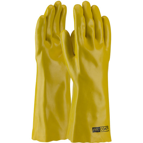 ‎58-8040Y Coated Supported Gloves - ProCoat - Supported PVC - Jersey Lined - Yellow - Smooth Finish - 14 Inch - Exact Tool & Supply