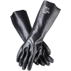 ‎58-8060 Coated Supported Gloves - ProCoat - Supported PVC - Interlock Lined - Black - Smooth Finish - 18 Inch - Exact Tool & Supply