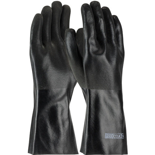 ‎58-8240DD Coated Supported Gloves - ProCoat - Supported PVC - Jersey Lined - Black - Sandy Finish - 14 Inch - Exact Tool & Supply