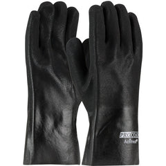‎58-8362 Coated Supported Gloves - ProCoat - Premium Supported PVC - Jersey Lined - Black - Sandy - 12 Inch - Exact Tool & Supply