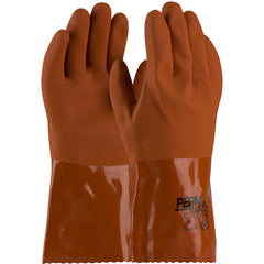 ‎58-8651/XL Coated Supported Gloves - PermFlex - Cold Resistant Supported PVC - Brown - Rough Coated - 12 Inch - Exact Tool & Supply