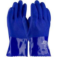 ‎58-8655/S Coated Supported Gloves - XtraTuff - Oil Resistant Supported PVC - Blue - Rough Coated - 10 Inch - Exact Tool & Supply