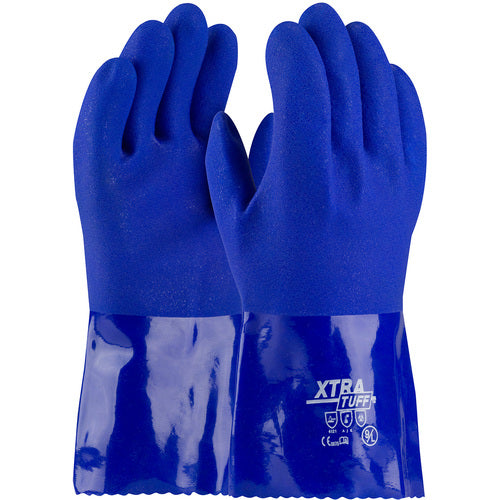 ‎58-8656/XXL Coated Supported Gloves - XtraTuff - Oil Resistant Supported PVC - Blue - Rough Coated - 12 Inch - Exact Tool & Supply