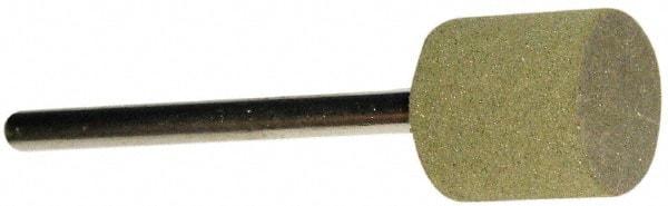 Grier Abrasives - 1/2" Max Diam x 1/2" Thick, Cylinder W185, Rubberized Point - Medium Grade, Aluminum Oxide, Mounted - Exact Tool & Supply