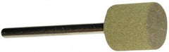 Grier Abrasives - 1/2" Max Diam x 1/2" Thick, Cylinder W185, Rubberized Point - Medium Grade, Aluminum Oxide, Mounted - Exact Tool & Supply