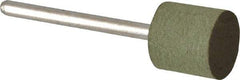 Grier Abrasives - 1/2" Max Diam x 1/2" Thick, Cylinder W185, Rubberized Point - Fine Grade, Aluminum Oxide, Mounted - Exact Tool & Supply