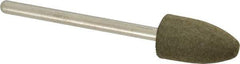 Grier Abrasives - 3/8" Max Diam x 2-1/4" Long, Cone B52, Rubberized Point - Medium Grade, Aluminum Oxide, Mounted - Exact Tool & Supply