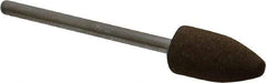 Grier Abrasives - 3/8" Max Diam x 2-1/4" Long, Cone B52, Rubberized Point - Medium Grade, Aluminum Oxide, Mounted - Exact Tool & Supply