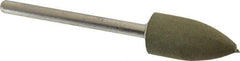 Grier Abrasives - 3/8" Max Diam x 2-1/4" Long, Cone B52, Rubberized Point - Fine Grade, Aluminum Oxide, Mounted - Exact Tool & Supply
