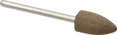 Grier Abrasives - 3/8" Max Diam x 2-1/4" Long, Cone B52, Rubberized Point - Fine Grade, Aluminum Oxide, Mounted - Exact Tool & Supply
