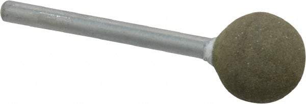 Grier Abrasives - 1/2" Max Diam x 1-3/4" Long, Ball B121, Rubberized Point - Fine Grade, Aluminum Oxide, Mounted - Exact Tool & Supply