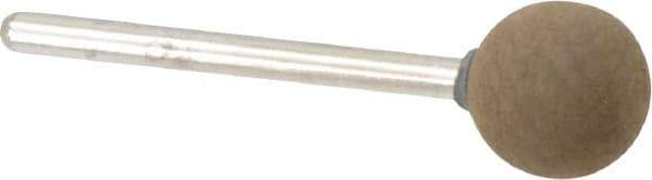 Grier Abrasives - 1/2" Max Diam x 1-3/4" Long, Ball B121, Rubberized Point - Fine Grade, Aluminum Oxide, Mounted - Exact Tool & Supply