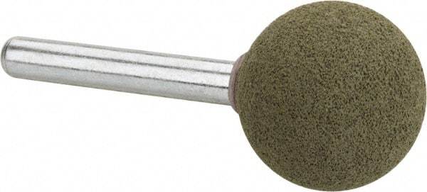 Grier Abrasives - 1" Max Diam x 2-1/4" Long, Cone A2, Rubberized Point - Coarse Grade, Aluminum Oxide, Mounted - Exact Tool & Supply