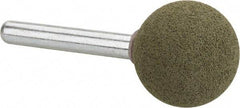 Grier Abrasives - 1" Max Diam x 2-1/4" Long, Cone A2, Rubberized Point - Coarse Grade, Aluminum Oxide, Mounted - Exact Tool & Supply