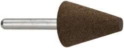 Grier Abrasives - 1" Max Diam x 2-1/4" Long, Cone A2, Rubberized Point - Coarse Grade, Aluminum Oxide, Mounted - Exact Tool & Supply