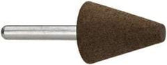 Grier Abrasives - 1" Max Diam x 2-1/4" Long, Cone A2, Rubberized Point - Coarse Grade, Aluminum Oxide, Mounted - Exact Tool & Supply
