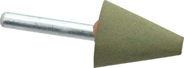 Grier Abrasives - 1" Max Diam x 2-1/4" Long, Cone A2, Rubberized Point - Medium Grade, Aluminum Oxide, Mounted - Exact Tool & Supply